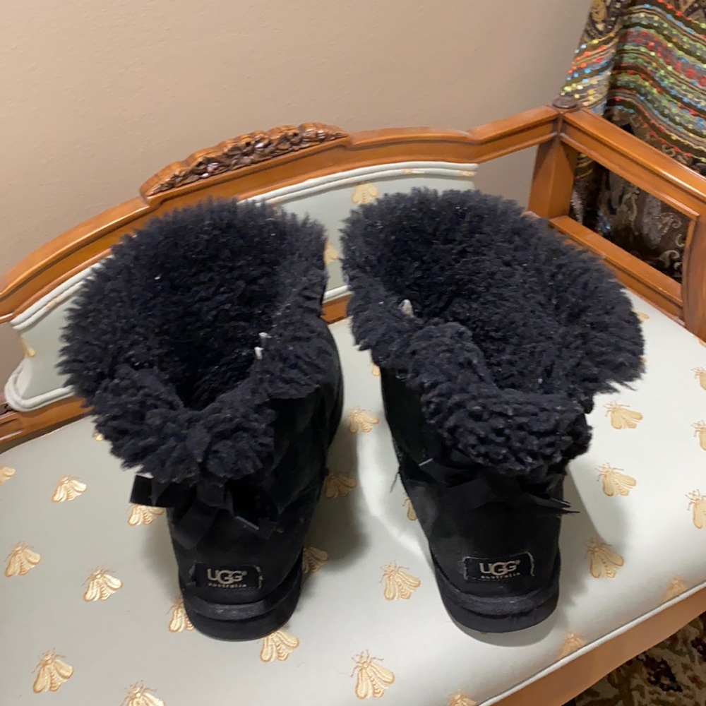 UGG Black Shearling Cuffed Ankle Boots
